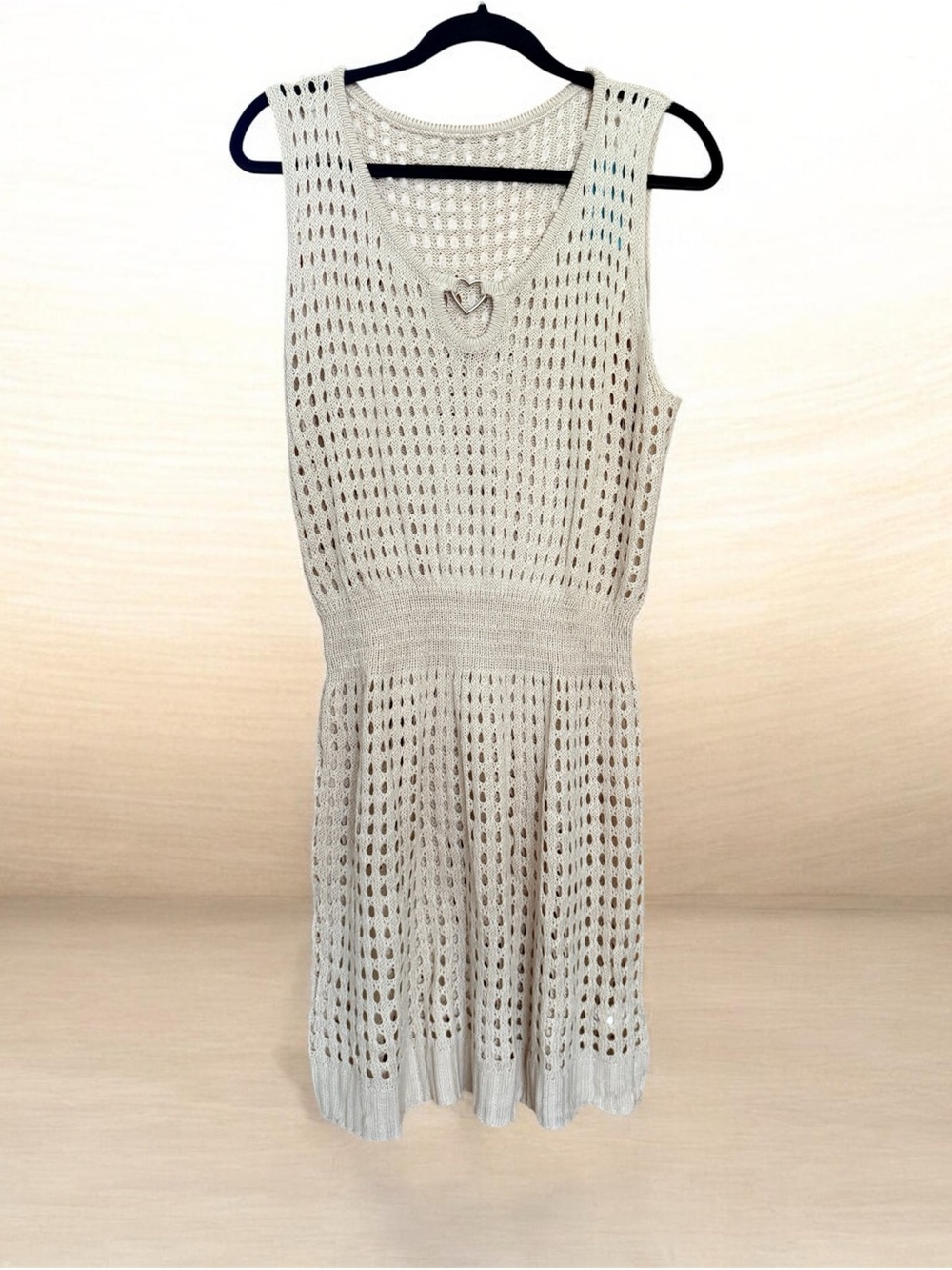Cupshe Open-Knit Cream coverup nwt